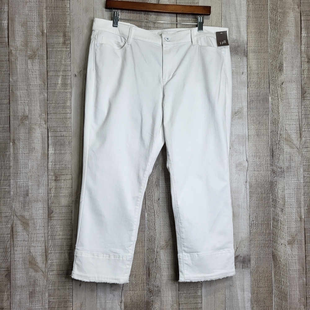 J.Jill White Cropped Pants Size 16 Petite 16P